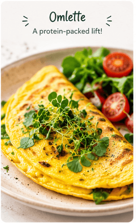 Omelette topped with Sproutiva microgreens